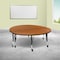 Flash Furniture Round 60 W, 60 L, 25 H, Chrome, Laminate, Particleboard, Steel, Wood Grain XU-GRP-A60-HCIRC-OAK-T-P-CAS-GG - alternate 1